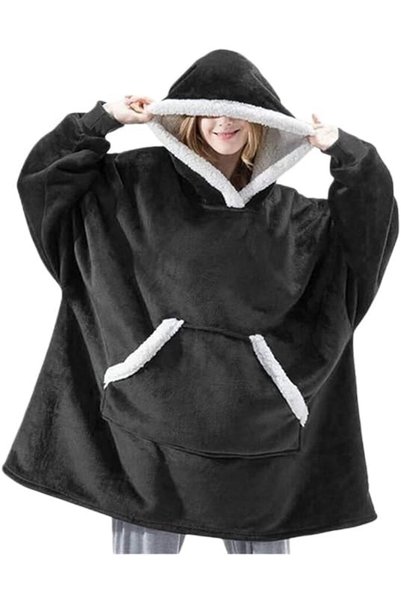 Generic Unisex Hoodie Blanket Sweatshirt,Sherpa Giant Pullover with Large Fro...