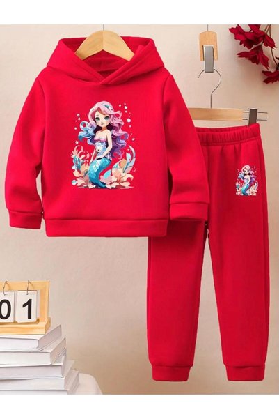 NIGRUM PARDUS Hooded Beauties Beautiful Mermaid Printed 3 Yarn 100% Cotton Gi...