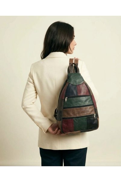 Latife Genuine Leather Multi-Compartment Women's Backpack Multi-Functional Strap Shoulder Bag