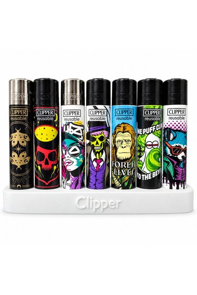 Clipper Калъф за запалки със 7 отделения + Комплект от 7 запалки за многократ...
