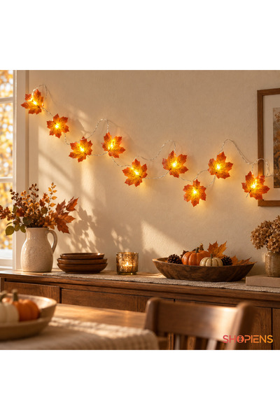 SHOPIENS Ghirlanda Luminoasa Cu Frunze Portocalii 2 m Shopiens®