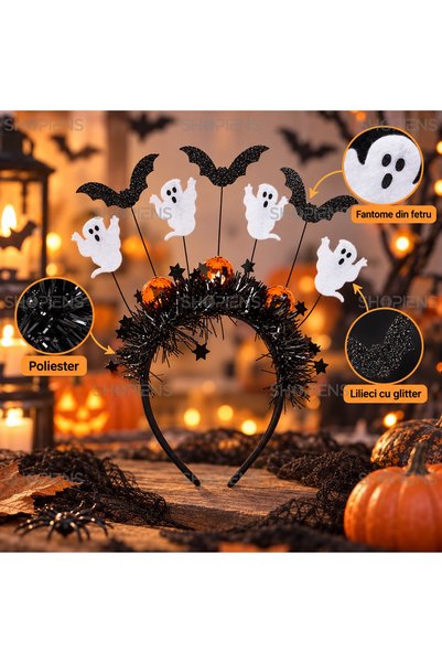 SHOPIENS Bentita Cu Fantome Lilieci Si Beteala Halloween Shopiens®