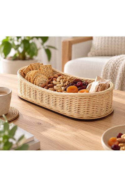 Genel Markalar Doğal Rattan Ekmek ve Sunum Sepeti - 30x15cm