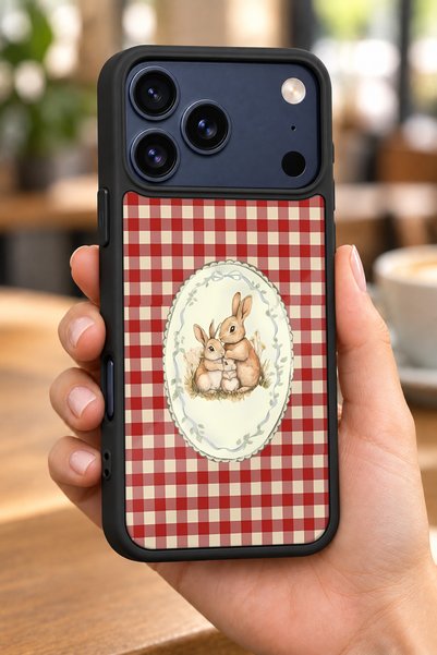 BGAKSESUAR iPhone 18 Pro Max Compatible Gingham Patterned Shockproof Case wit...