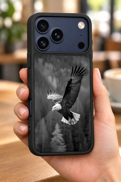 BGAKSESUAR White Eagle Patterned Shockproof Case with Camera Protection Compa...