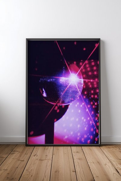 KEYFHOME Disco Fever Μαύρο Πλαίσιο MDF Πίνακας Αφίσα Σαλόνι Διακόσμηση Τοίχου...