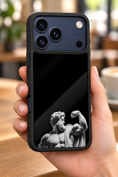 BGAKSESUAR حافظة مقاومة للصدمات متوافقة مع هاتف iPhone 18 Pro مع نمط تمثال يو...
