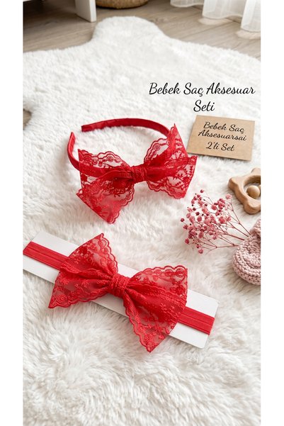 Massaltay Mother's Maternity Crown and Baby Bandana Set with Lace Bow – Mothe...