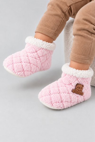 BEBEKİZ Bebek Panduf Peluş Patik Ayakkabı, Kaydırmaz Taban Kışlık Bebek Ev Bo...