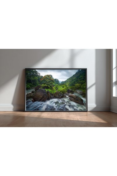 KEYFHOME Enchanted Rapids Μαύρο πλαίσιο MDF Αφίσα ζωγραφικής για διακόσμηση τ...