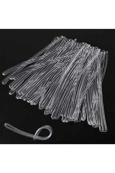 TERRIFI Luggage Tag Straps Clear, Plastic Worm Loop Fasteners for Luggage Tag...