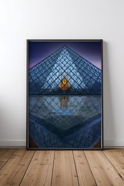 KEYFHOME Η πιραμίδα Siyah Framed MDF Painting Poster Σαλόνι Διακόσμηση Τοίχου...