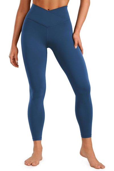 CRZ YOGA Womens Butterluxe Cross Waist Workout Leggings 25" / 28" - V Crossov...