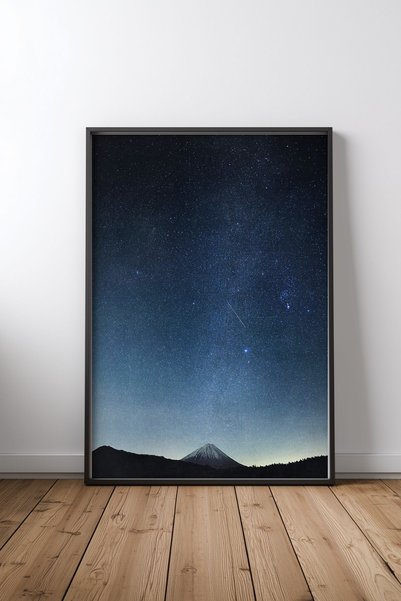 KEYFHOME Noapte de meteoriți, tablou MDF cu ramă neagră, poster, decor de per...