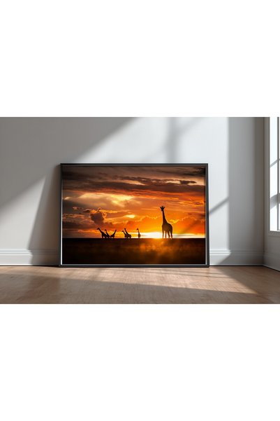 KEYFHOME Poster de pictură MDF cu ramă neagră "End Of The Day " Cadou decorat...
