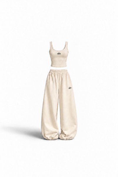 HAI COLLECTİON Bež komplet od 100% pamuka, unisex trenerka, gornji i donji deo