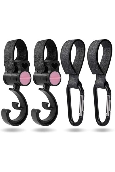 ANYUAN Baby Stroller Hooks 4 Pack - خطاف عربة اطفال, Universal Stroller Clips...