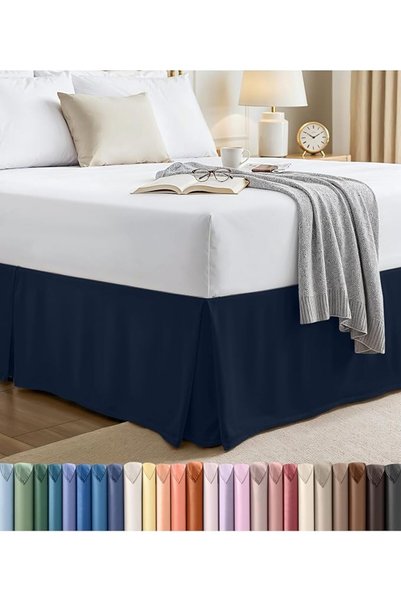 Utopia Bedding تنورة سرير كوين - كشكشة ناعمة رباعية الطيات - سهلة التركيب مع ...