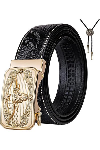 Dubulle Designer Ratchet Belt for Men Leather Fashion Adjustable Automatic Bu...