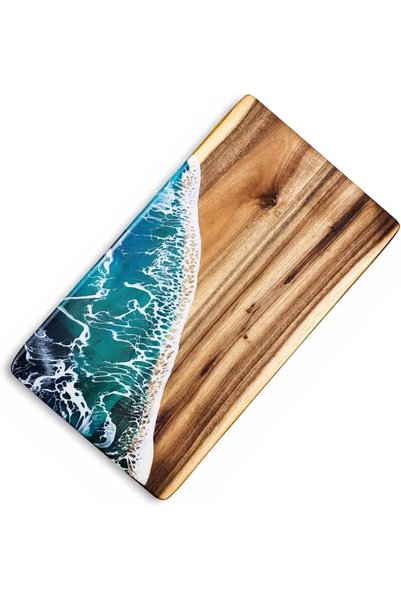 NIUBIER Personalized Cutting Board with Ocean Resin – Custom Charcuterie Boar...