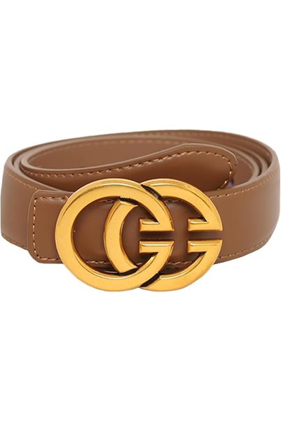 GENERAL Women's Fashion Classic Metal Buckle Leather Belt with Jeans Dress