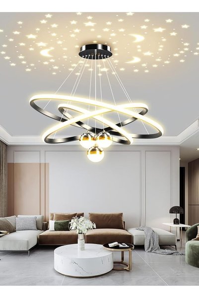 Sumkyle ثريات LED، مصابيح معلقة، إضاءة سقفية بثلاث حلقات