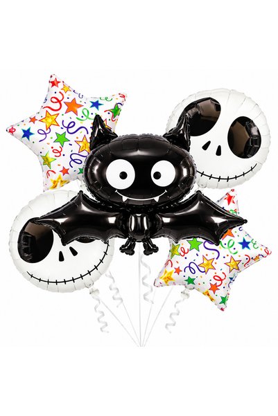 Generic Halloween Bat, Skull & Star Balloon Set, 5PCS
