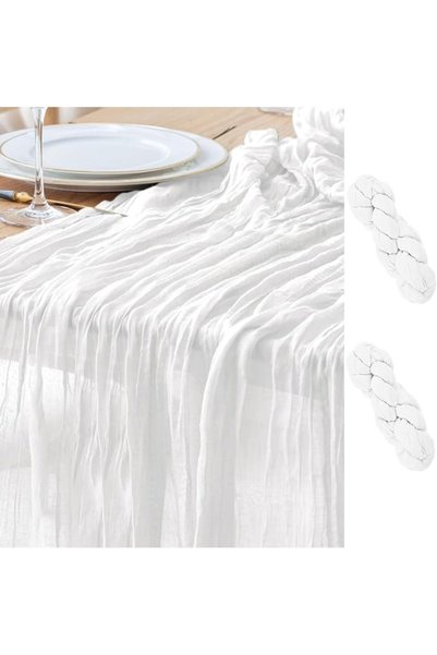 GENERAL Cheesecloth Table Runner 90x400 cm (13FT) Boho Rustic Wedding Decor -...