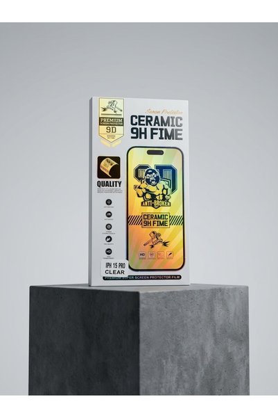 Generic Brand استكر حماية شاشة سيراميك 9D شفاف (CLEAR) لآيفون 15 برو مضاد للك...