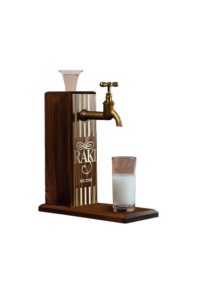 Bk Gift Özel Rakı Baskılı Musluklu Doğal İçki Standı, İçki Çeşmesi, Doğum Gün...