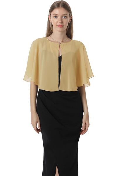 GENERAL Chiffon Capelet Soft Shawls and Wraps for Dresses Womens Accessories ...