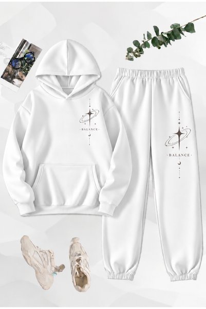 COHERENT Women/Men Gkyzbalance Custom Printed Cotton Oversize Jogger Hooded S...