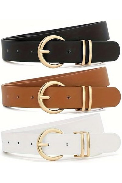 YARDHOBI 3 Pack Women Belts for Jeans Dresses Pants, Ladies Leather Waist Bel...