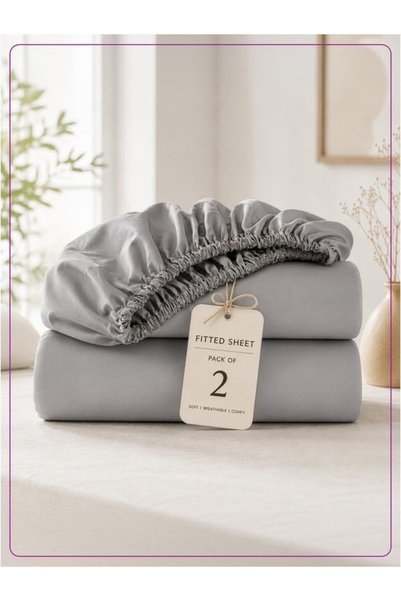 Generic DONETELLA King Fitted Sheets 180x200 cm – Pack of 2 | OEKO-TEX Certif...