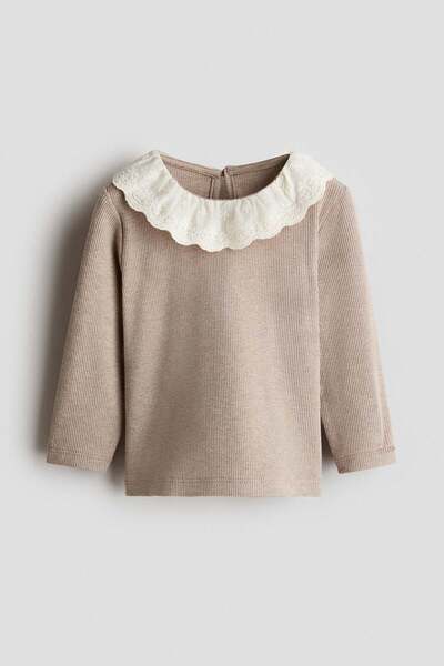 H&M Collared rib-knit top
