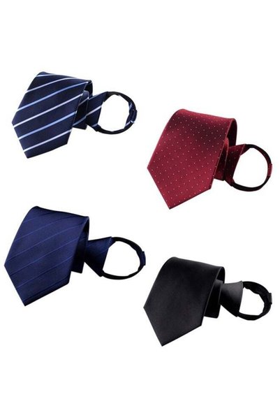 Arabest 4PCS Men's Zipper Tie Set, Adjustable Pretied Skinny Neckties, Zip On...