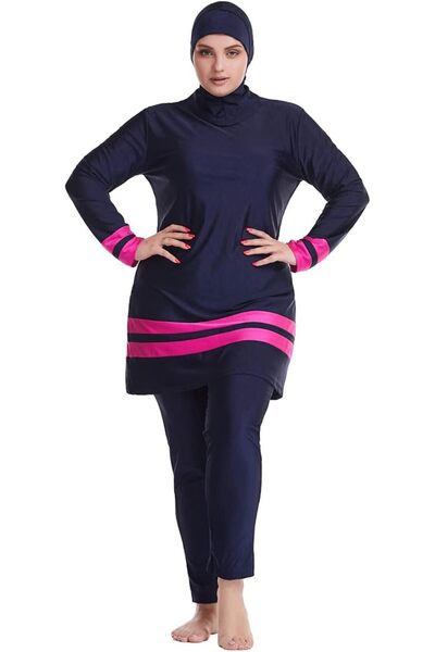 IDOPIP ملابس سباحة بوركيني للنساء، بدلة سباحة إسلامية محتشمة بأكمام طويلة، حج...