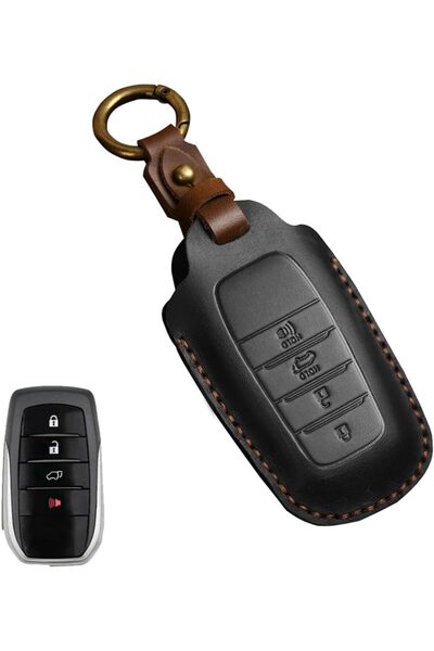 Generic غطاء مفتاح يدوي الصنع من الجلد لسيارات تويوتا لاند كروزر، 4رنر، راف 4...