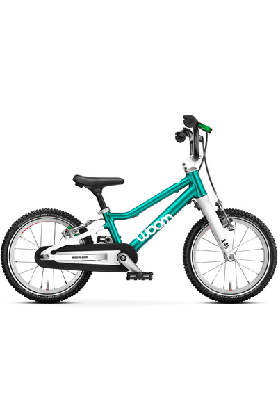Woom Детски велосипед 2 Go с 14-инчови колела, зелен металик тюркоаз петрол
