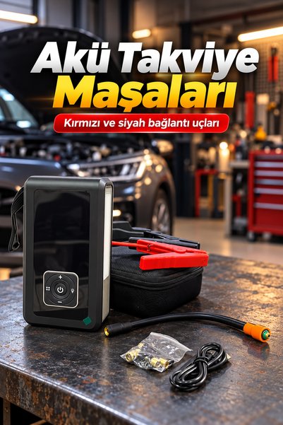 Eco Lounge Taşınabilir Akü Takviye Cihazı ve Powerbank Özellikli Lastik Şişirme Pompası