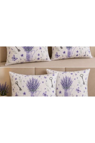 COM LIVING HOUSE Set of 2 pillowcases 50x70 cm ranforce cotton Lavender Model...