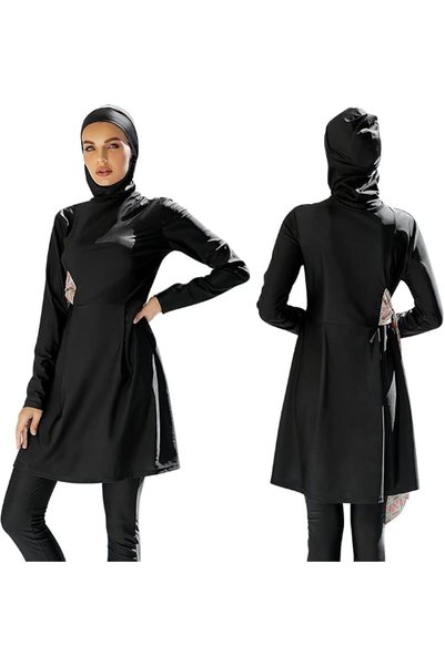 IDOPIP ملابس سباحة بوركيني للنساء، بدلة سباحة إسلامية محتشمة بأكمام طويلة، حج...
