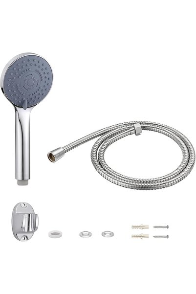 Generic رأس دش محمول مع طقم خرطوم - 1.5 متر - رأس دش متين بثلاثة أوضاع، تصميم...
