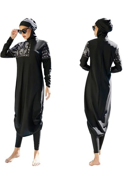 IDOPIP ملابس سباحة بوركيني للنساء، بدلة سباحة إسلامية محتشمة بأكمام طويلة، حج...