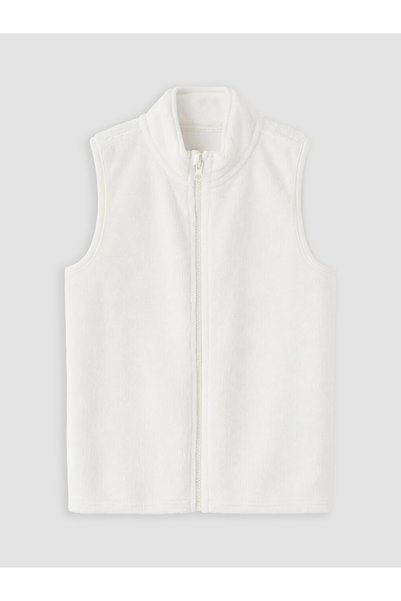 LC Waikiki Uzg Store's High-Style Stand Collar Fleece Vest for Girls