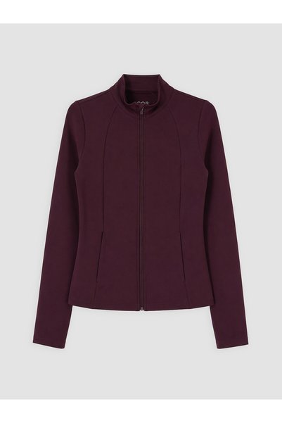 LC Waikiki Ozmarka New Season Plum High Collar Women's Zippered Sweatshirt