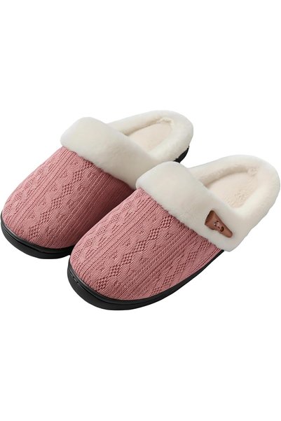 Generic Women's Fuzzy Winter Slippers, Warm Indoor Non-Slip House Shoes