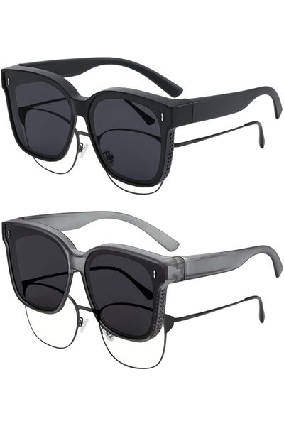 Generic 2 Pack of Polarized Sunglasses, UV Protection Over Glasses for Men an...