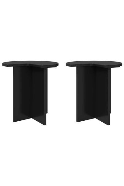 vidaxl Masă laterală 2 buc. Negru Ø 39 x 38 cm Lemn prelucrat