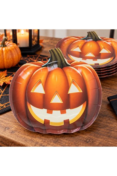 SHOPIENS Set 6 Farfurii In Forma De Dovleac Halloween 25 cm Shopiens®